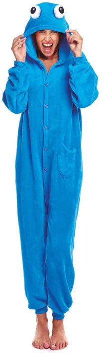 Disfraz de Monstruo Cookie Azul de Peluche para Adulto Monstruo de las Galletas Partilandia