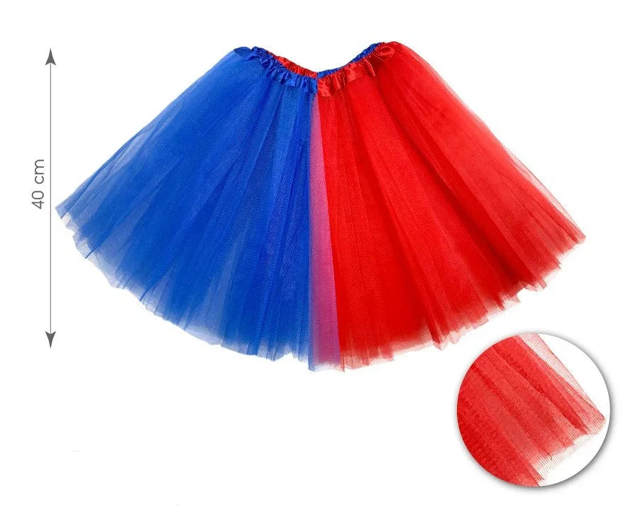 Tutú Rojo y Azul de Harley Villana Tutús Partilandia