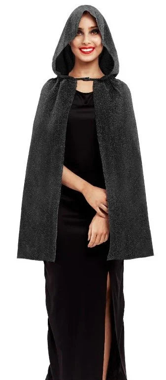 Capa Negra Corta de Lamé para Adulto Capas Partilandia