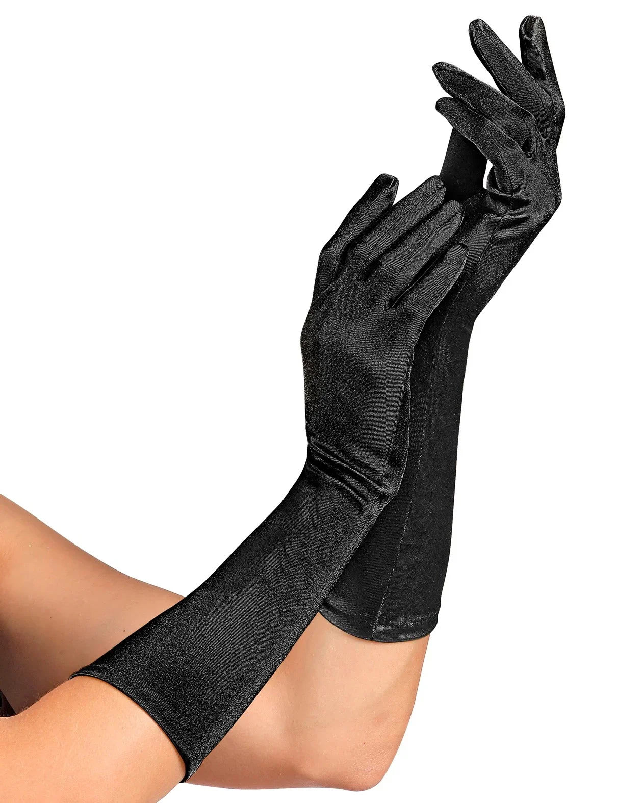 Guantes Negros Largos de Satén Guantes Widmann