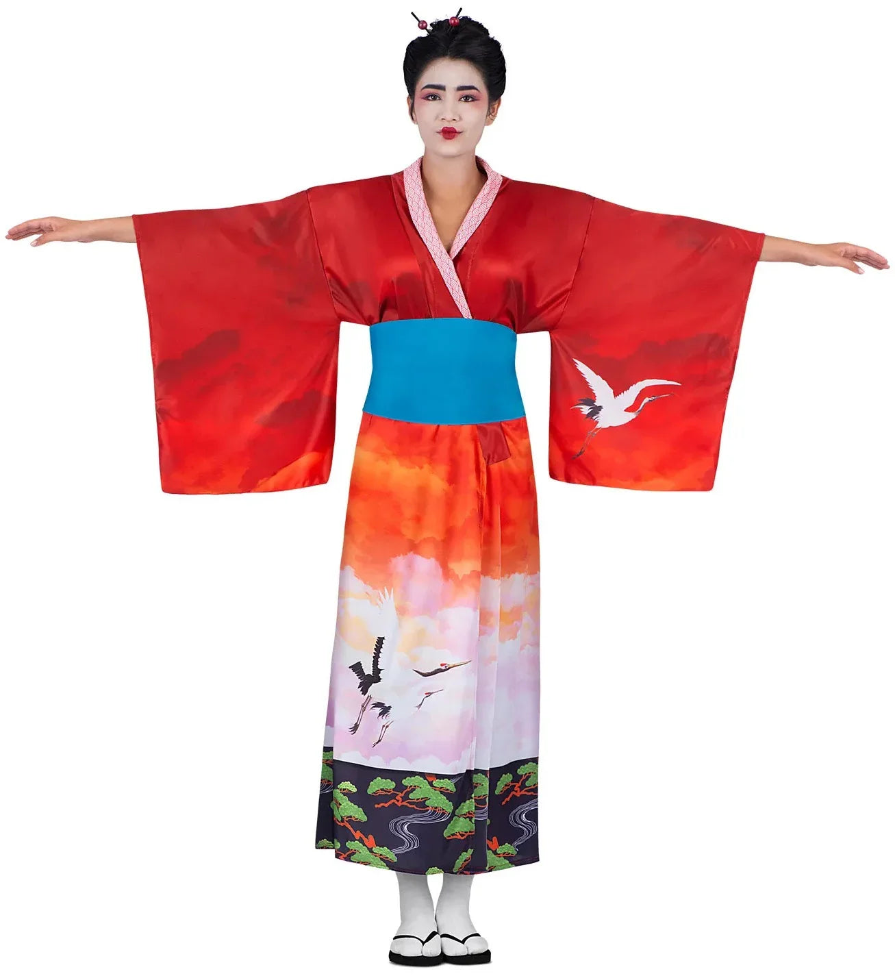 Disfraz Geisha Kimono Paisaje para Mujer Geishas Viving
