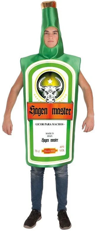 Disfraz de Botella de Jägen Master para Adulto Bebida y Comida Llopis