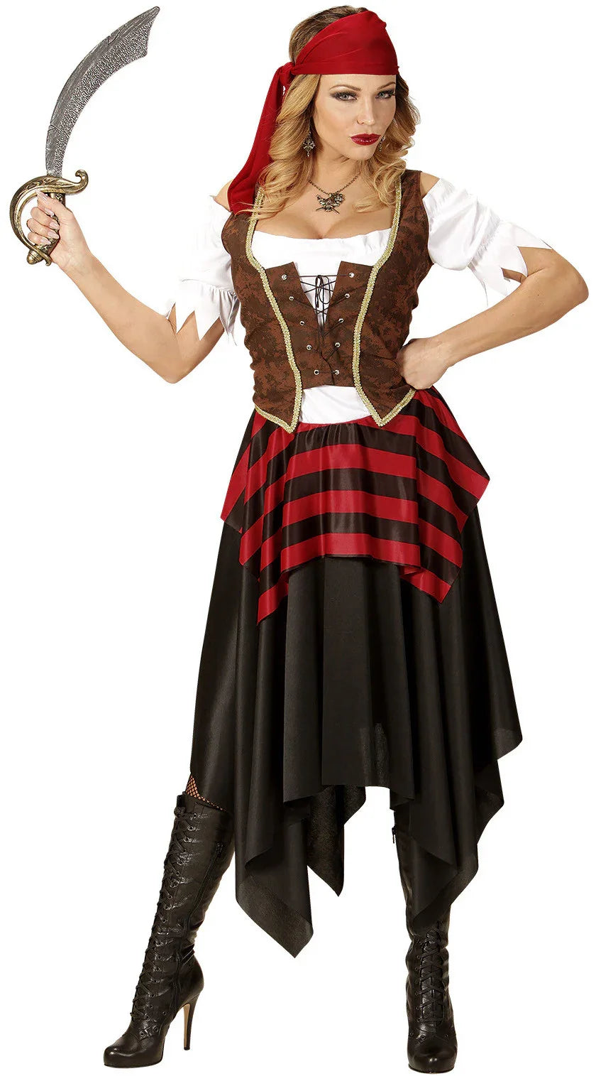 Disfraz de Bucanera con Falda Larga Piratas Widmann