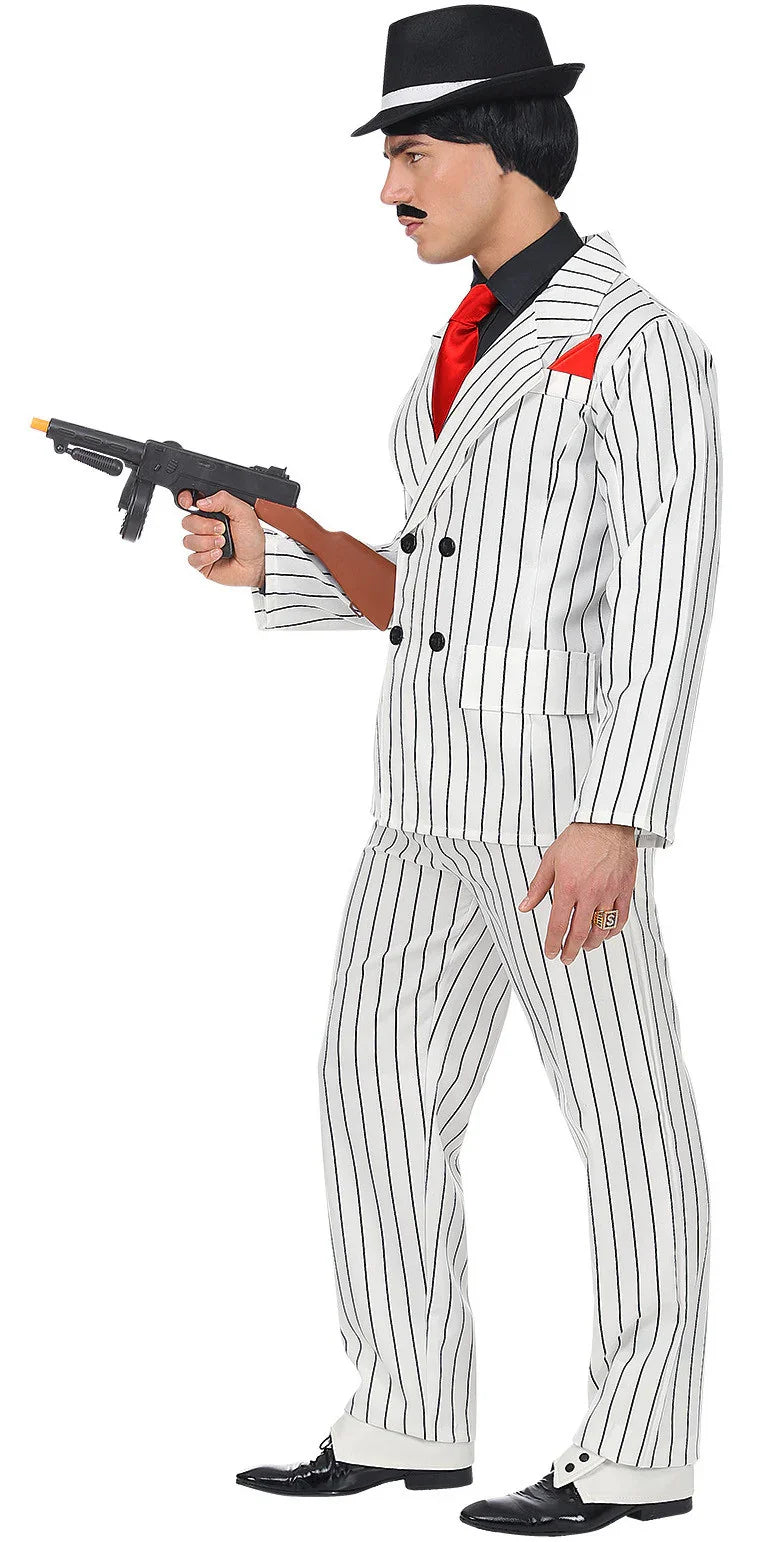 Disfraz de Gangster de la Mafia Blanco para Hombre Años 20 Charleston y Gangster Widmann