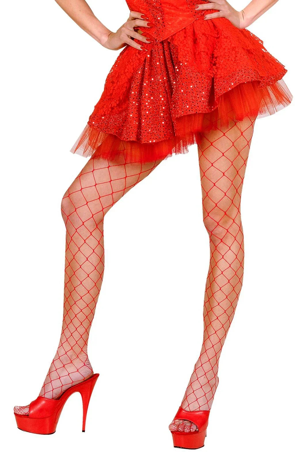 Falda Roja con Enagua con Lentejuelas y Encaje Faldas y Pantalones Widmann