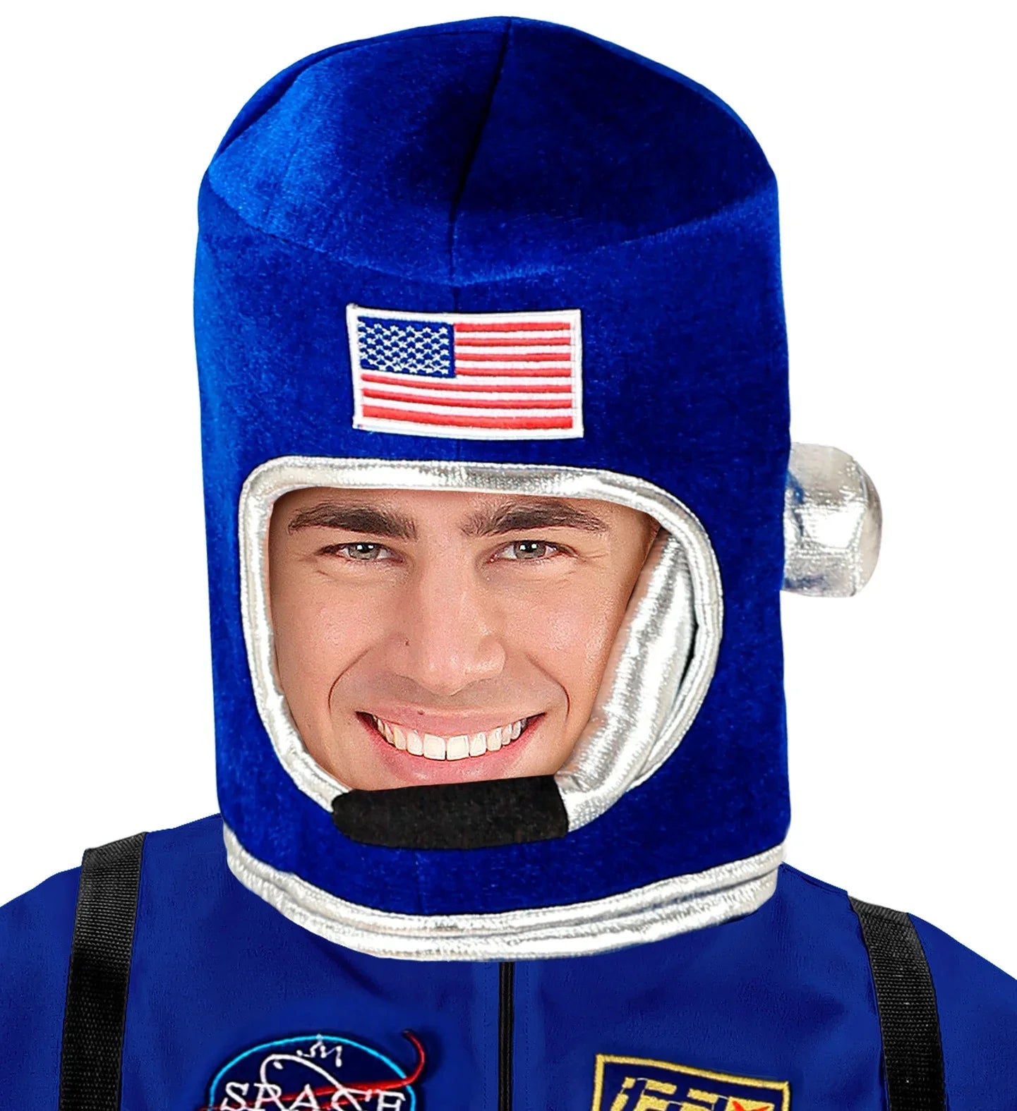 Casco de Astronauta Azul de Tela para Adulto Astronautas Widmann