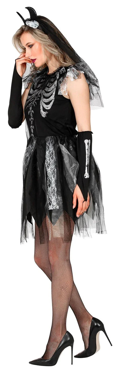 Disfraz de Novia Esqueleto con Cuernos para Mujer Esqueletos Widmann