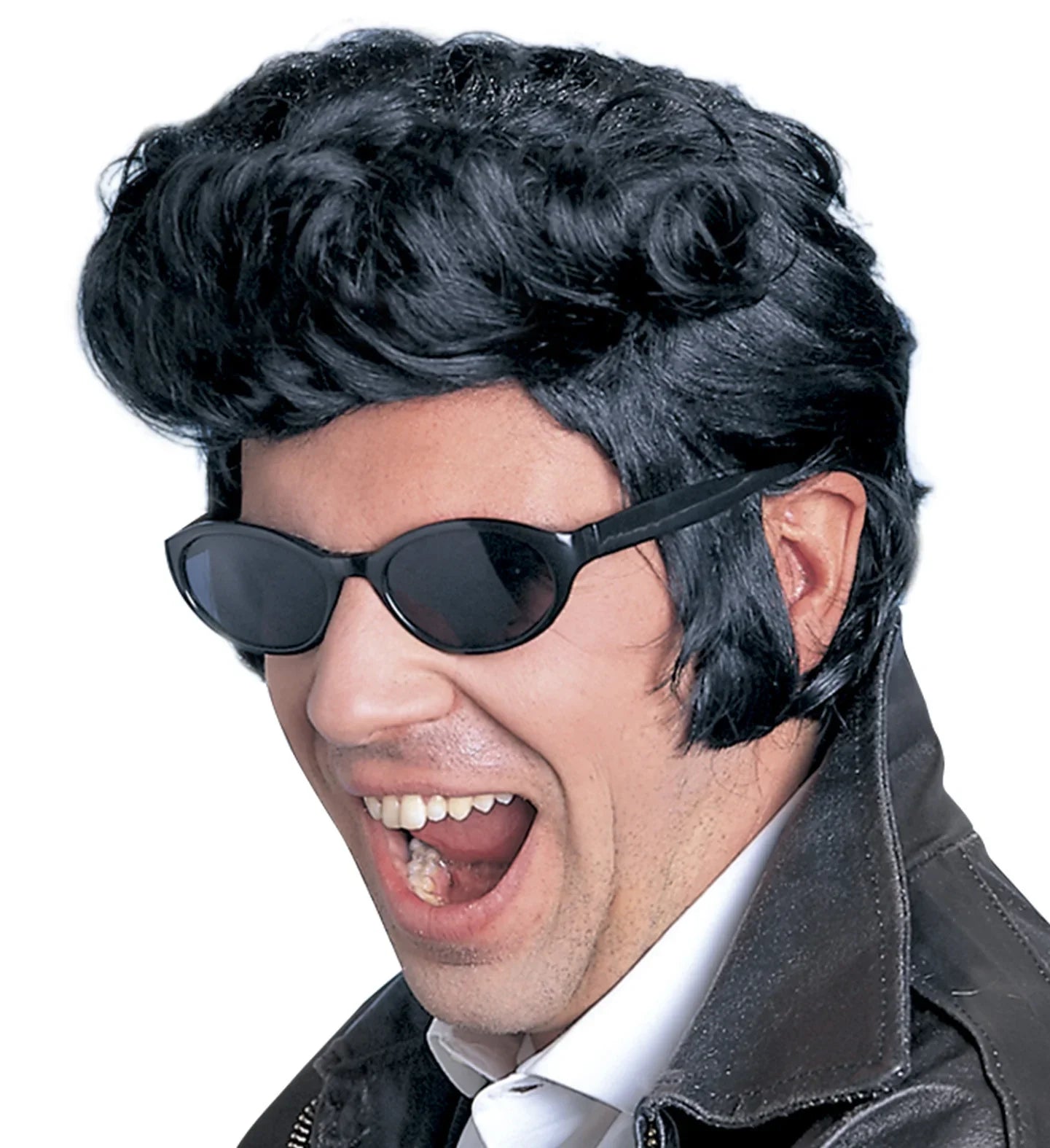 Peluca Morena Rock and Roll con Tupé y Patillas Complementos Grease Años 40 - 50 Widmann