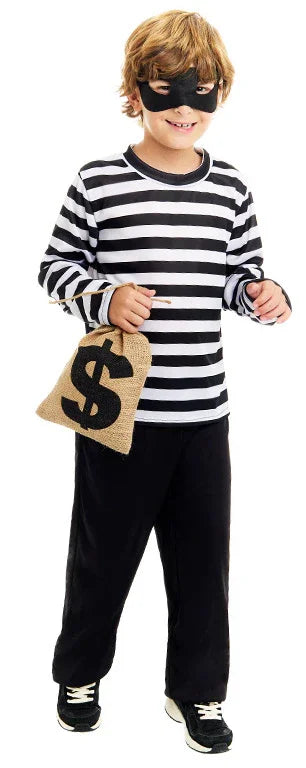 Camiseta Ladrón de Rayas Negras y Blancas Infantil Chaquetas, Chalecos y Camisas Partilandia