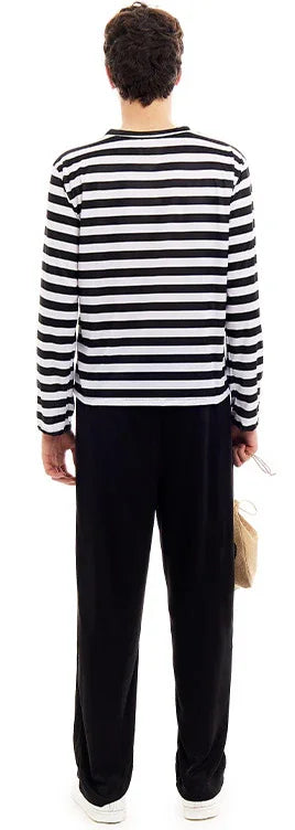 Camiseta Ladrón Rayas Negras y Blancas para Adulto Chaquetas, Chalecos y Camisas Partilandia