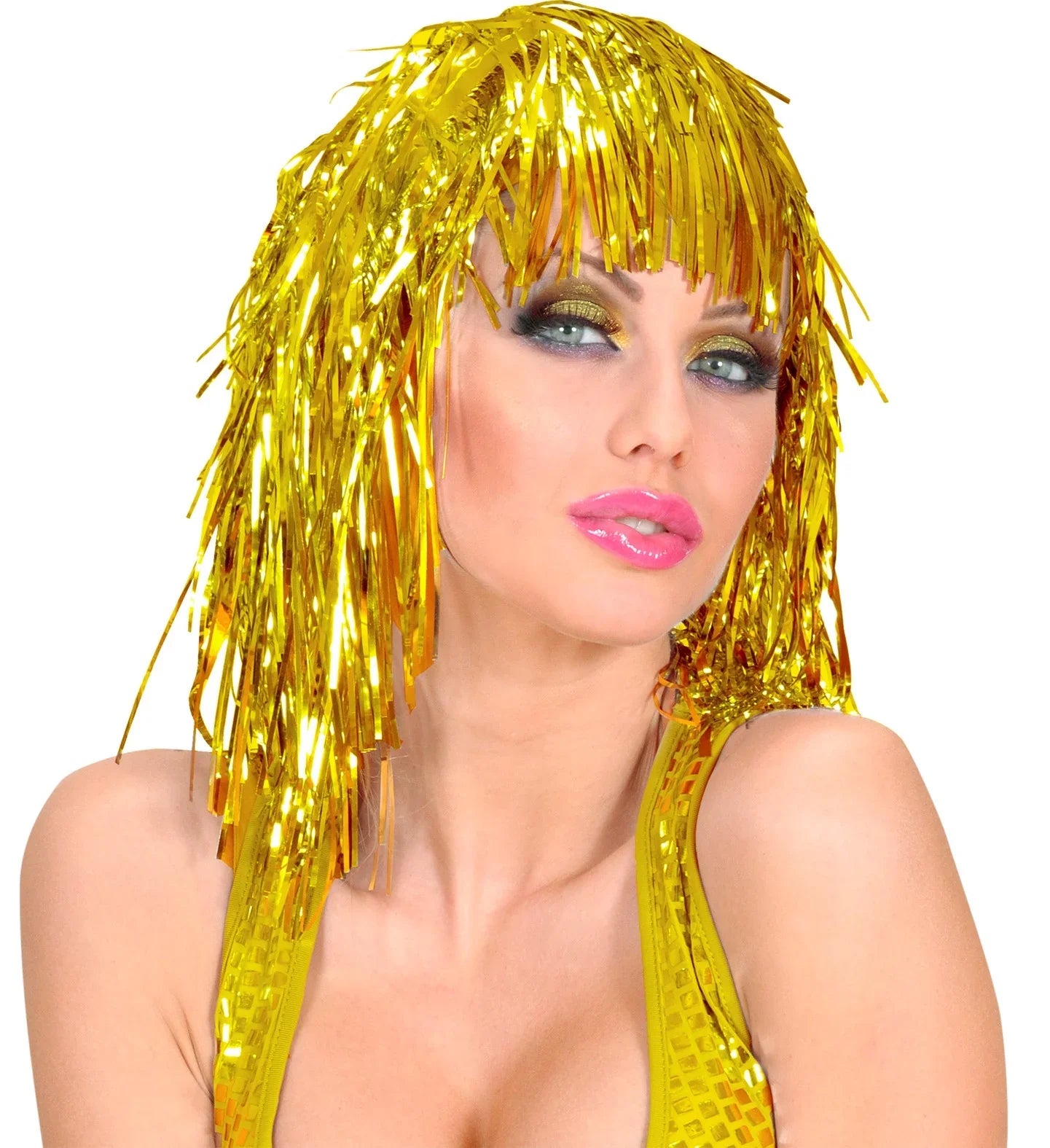 Peluca Disco en Oro COMPLEMENTOS Widmann