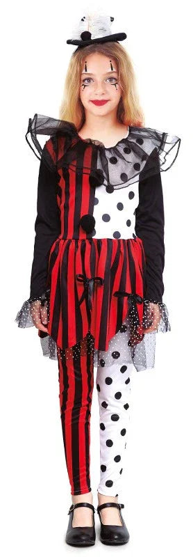 Disfraz de Arlequín Siniestro para Niña Payasos Asesinos Partilandia