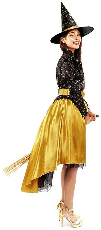 Disfraz de Bruja Dorada Premium para Mujer Brujas Partilandia