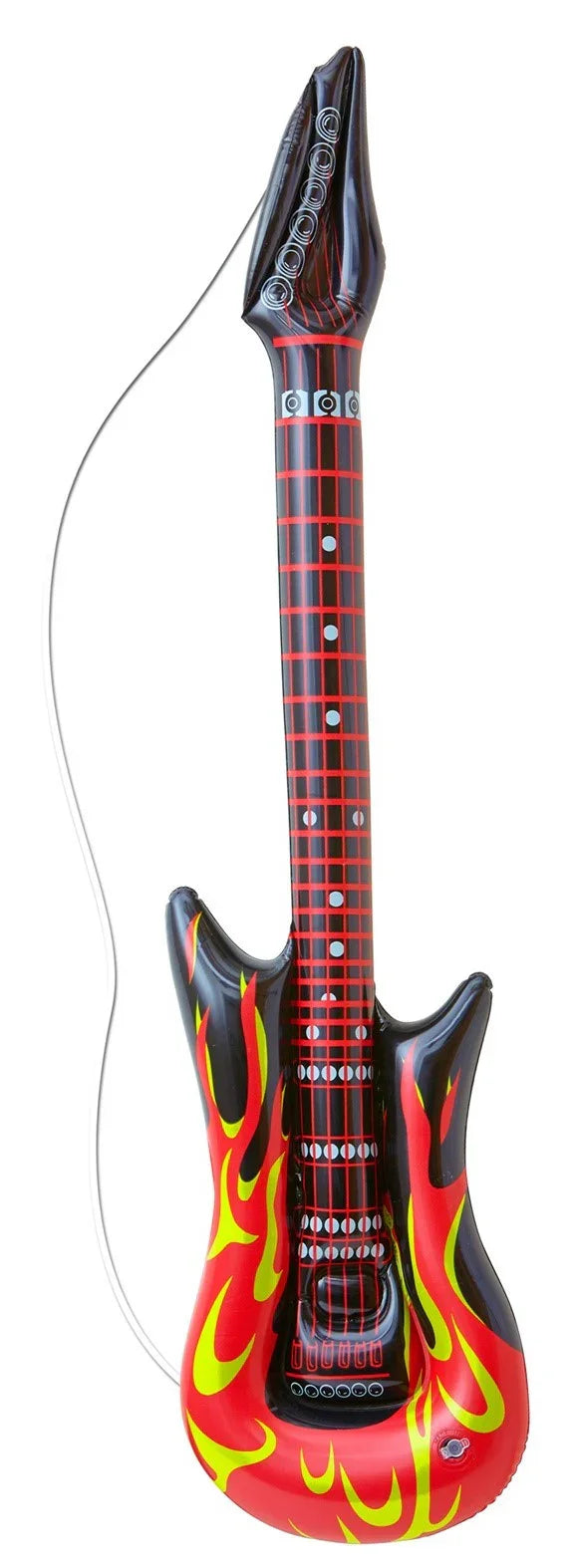 Guitarra Eléctrica Hinchable de Rockero con Llamas Complementos Rockeros y Moteros Widmann