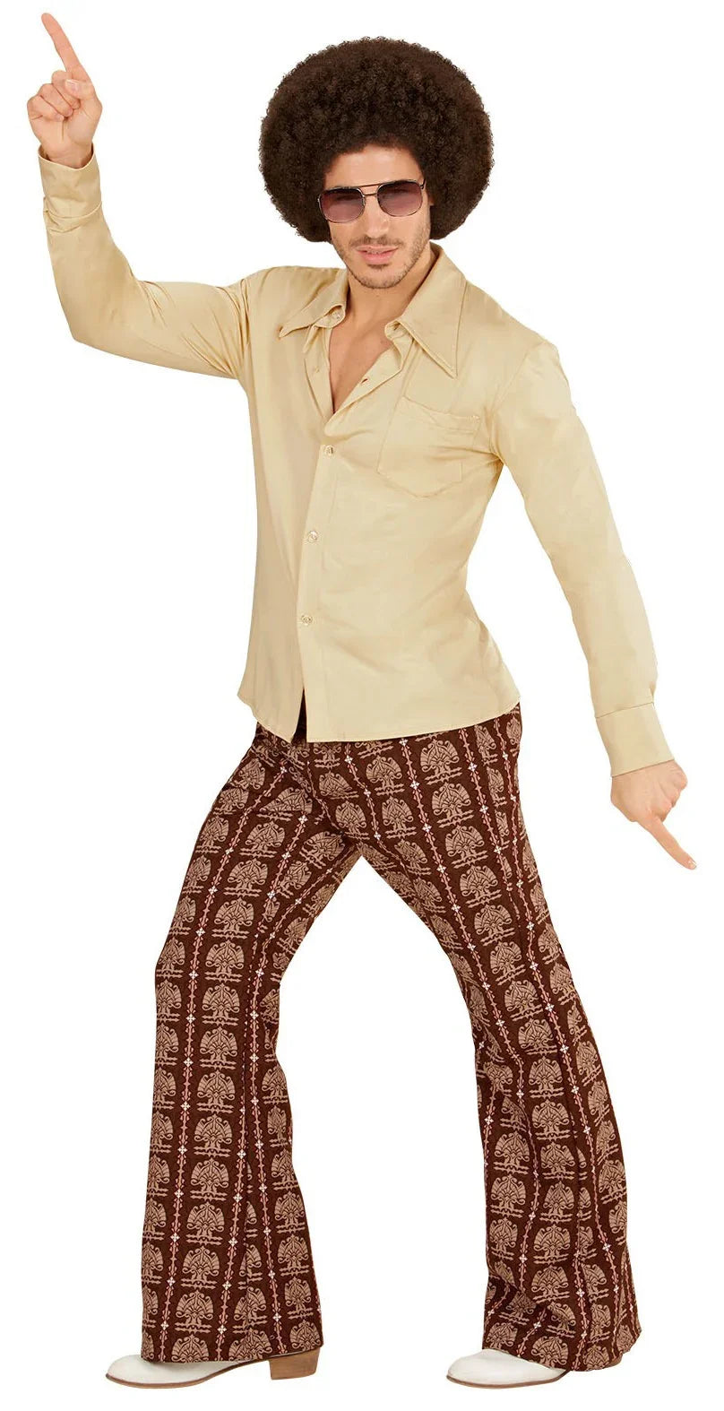 Camisa Disco Años 70 Beige para Hombre Camisas Disco Años 70 Widmann