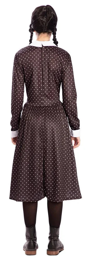 Disfraz de Miércoles Siniestra con Lunares para Mujer Miércoles Addams EuroCarnavales