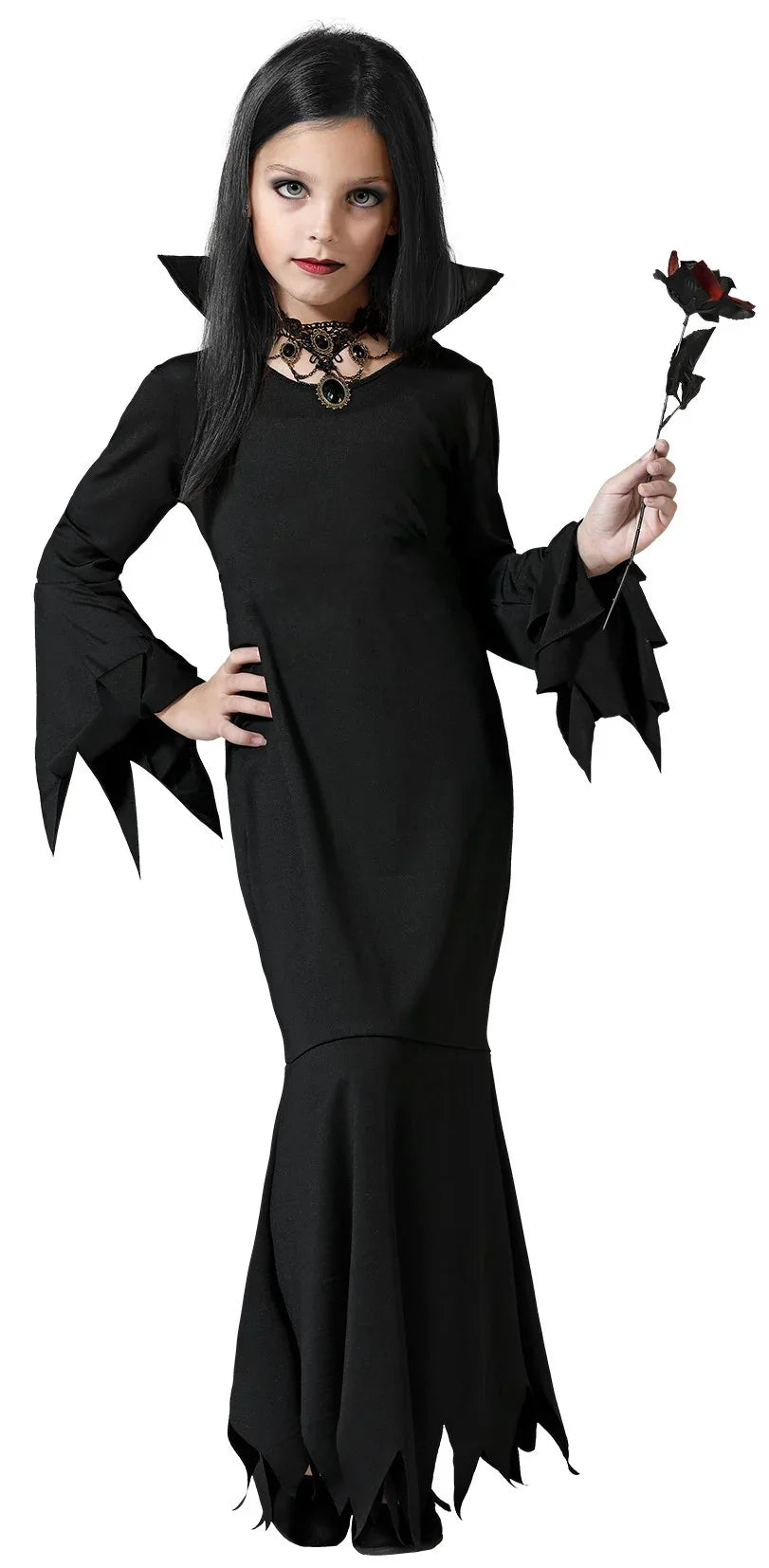 Disfraz de Morticia Familia Addams para Niña Morticia Addams Atosa