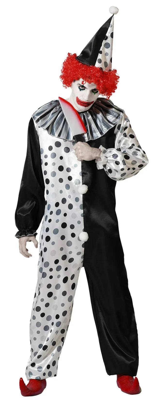 Disfraz de Payaso Asesino Blanco y Negro para Adulto Payasos Asesinos Atosa
