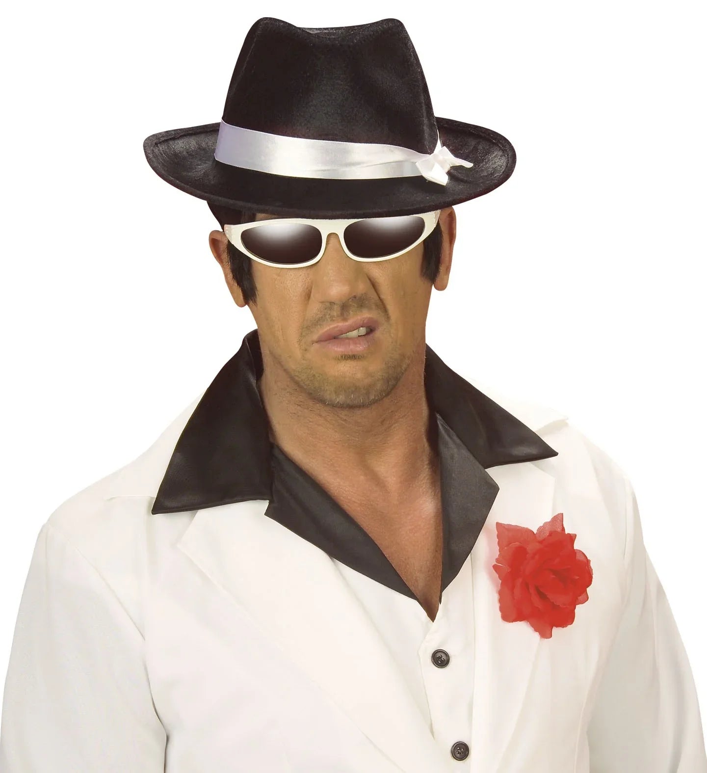 Sombrero de Gangster Negro de Terciopelo Gánster y Mafioso Widmann