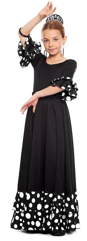 Body de Sevillana Negro con Volantes para Niña Bodies y Maillots de Sevillana Partilandia