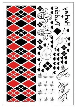 Set de Tatuajes de Harley Villana Harley Quinn Partilandia