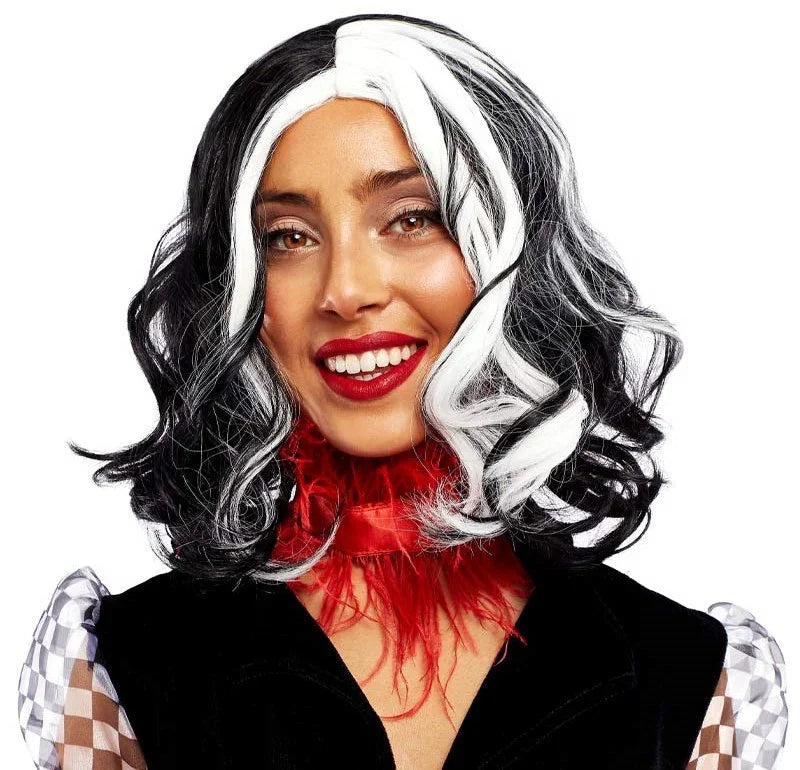 Peluca de Cruella de Vil Negra y Blanca Pelucas de Cruella de Vil Partilandia