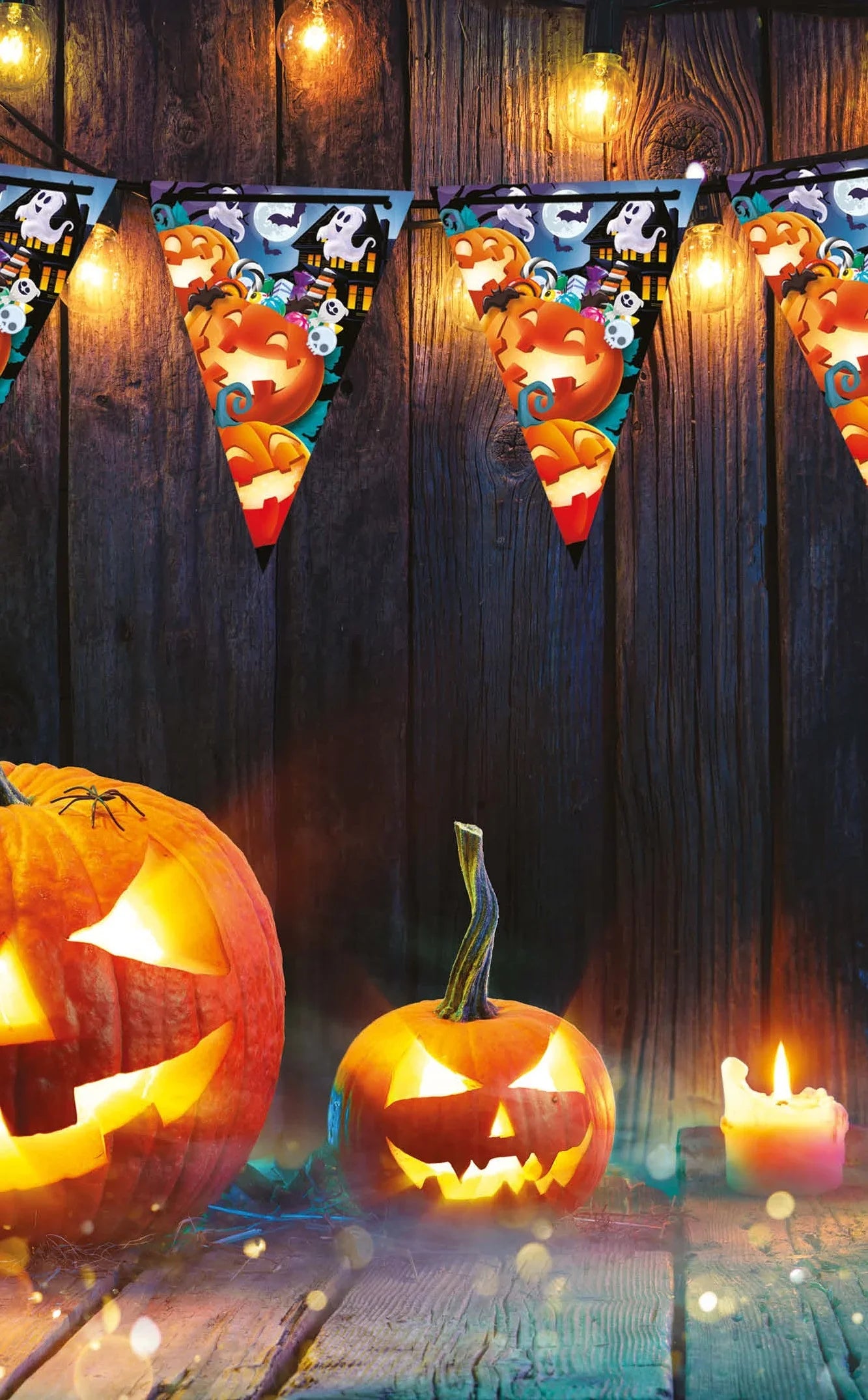 Guirnalda de Calabazas con Caramelos de Halloween Guirnaldas de Halloween Guirca