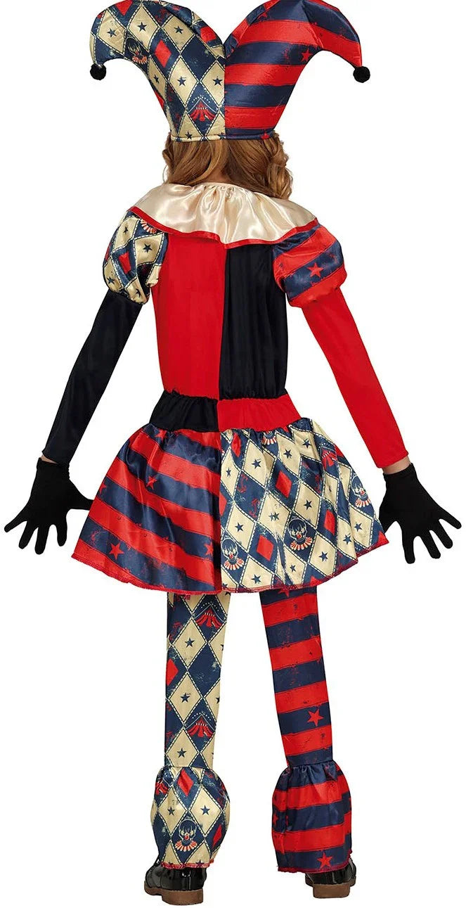 Disfraz de Arlequina Diabólica para Niña Payasos Asesinos Guirca