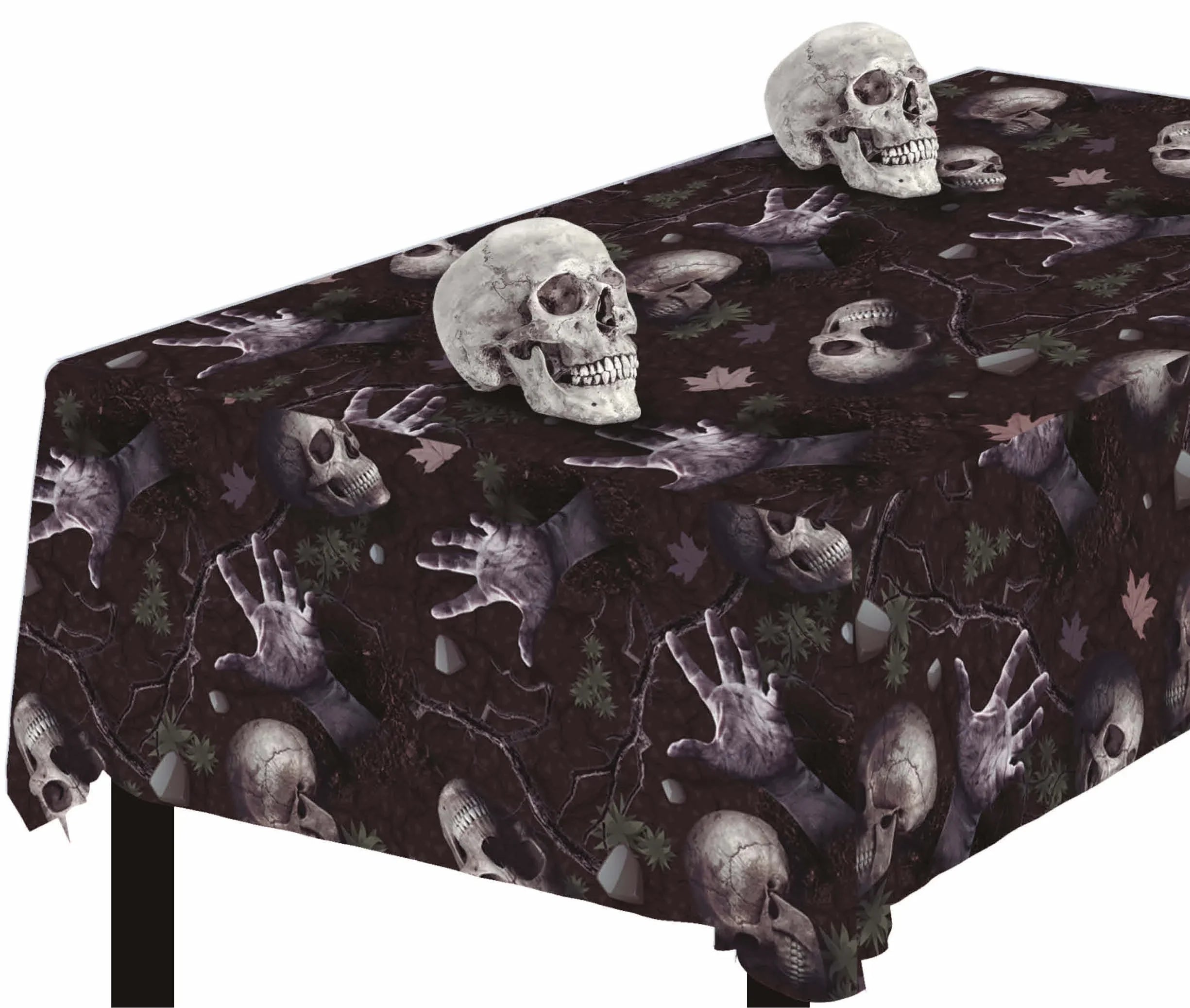 Mantel de Cementerio con Estampado de Calaveras Decoración y Menaje Halloween Guirca