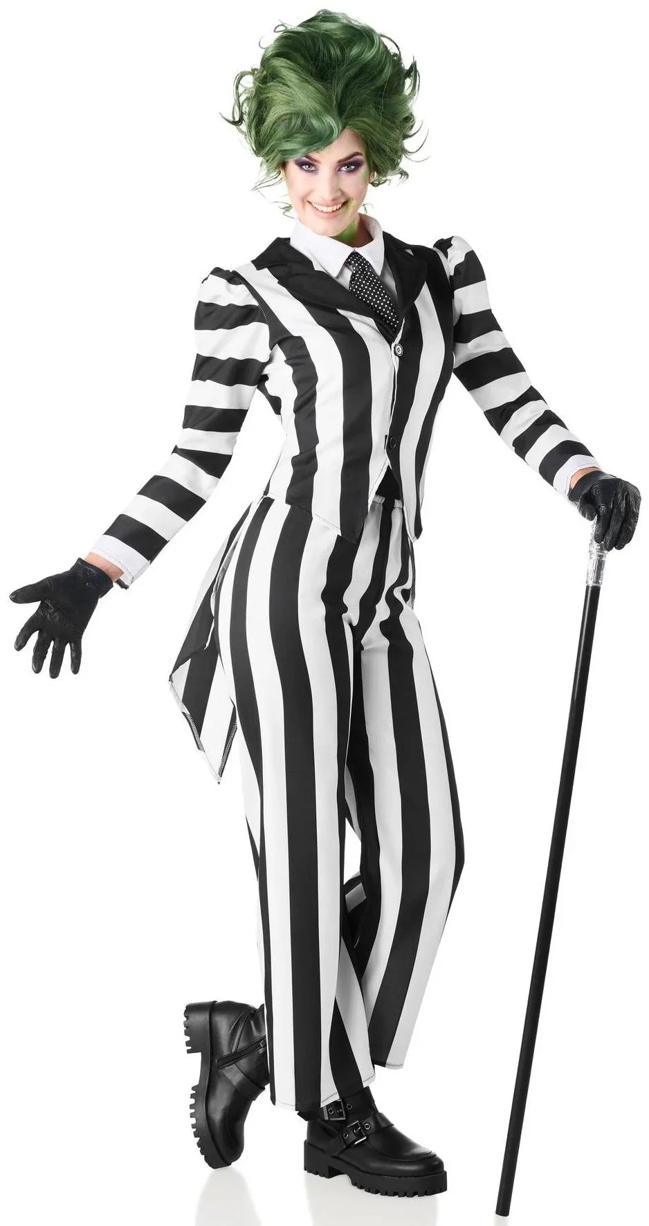 Disfraz de Beetlejuice con Traje para Mujer BeetleJuice Kimokawaii