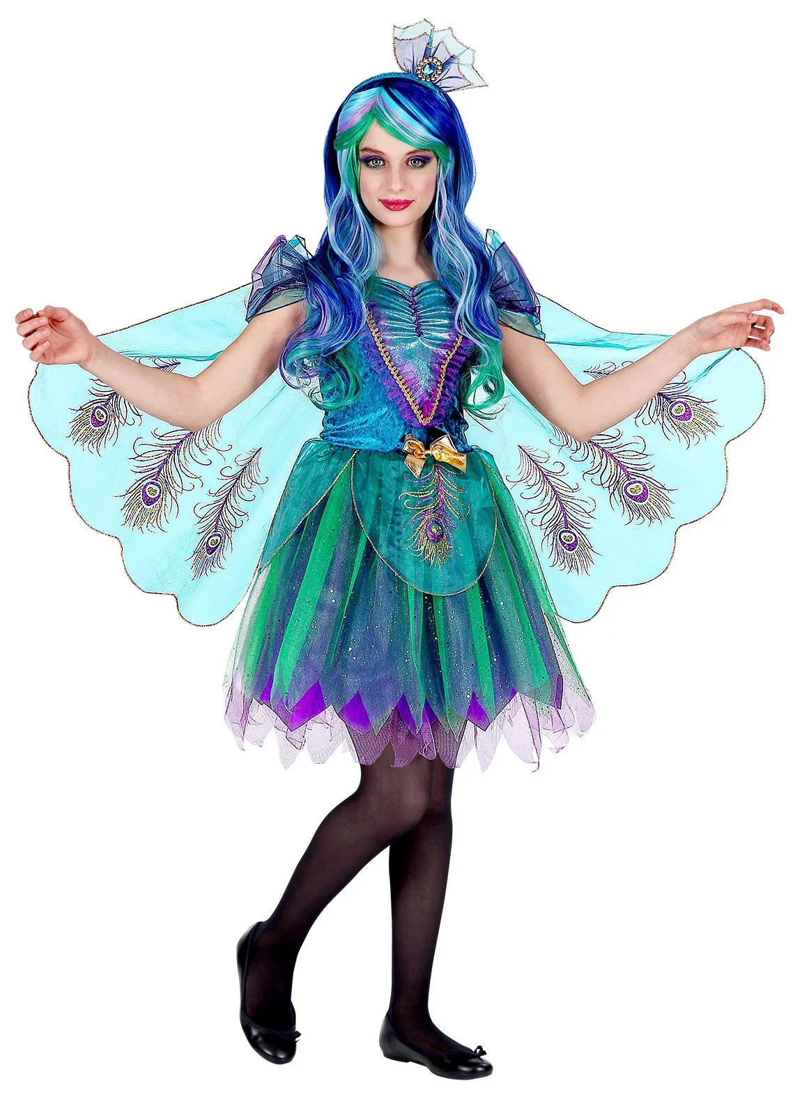 Disfraz de Pavo Real para Niña Animales Infantiles Widmann