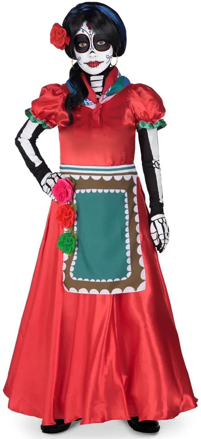 Disfraz de Catrina Rosabella Infantil Catrina Viving