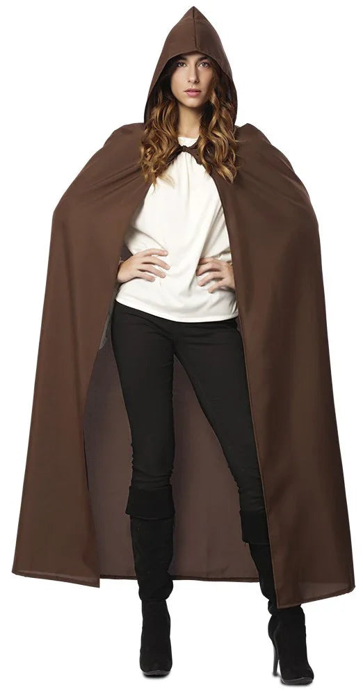 Capa Medieval Marrón con Capucha para Adulto Complementos Medievales EuroCarnavales