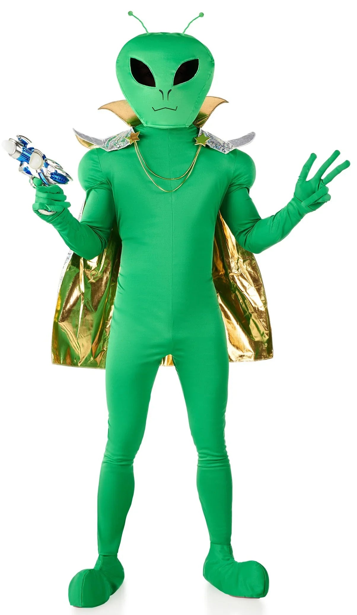 Disfraz de Alien Extraterrestre con Capa para Adulto Extraterrestres Kimokawaii