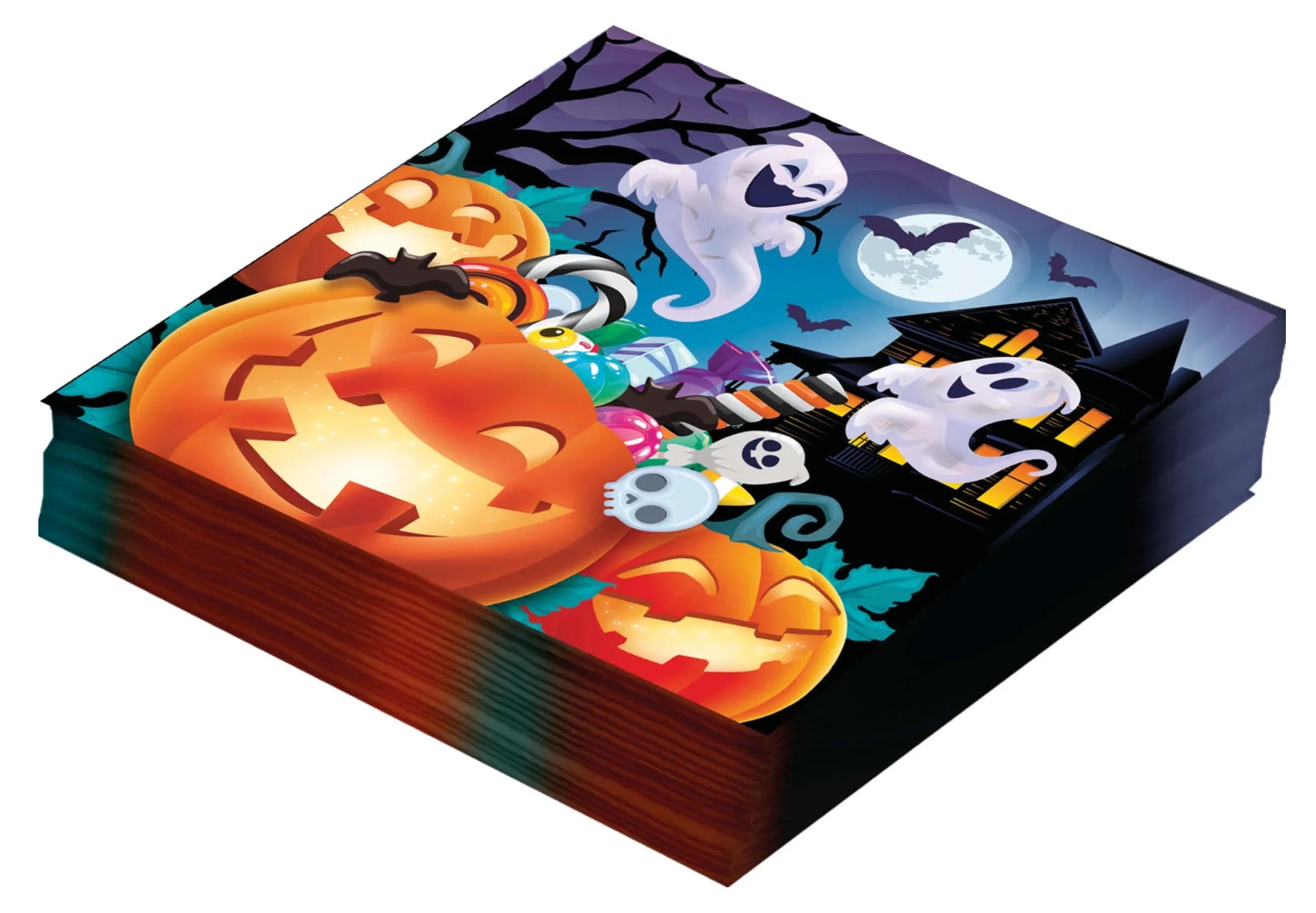 Pack de 12 Servilletas de Calabazas con Caramelos Menaje Halloween Guirca