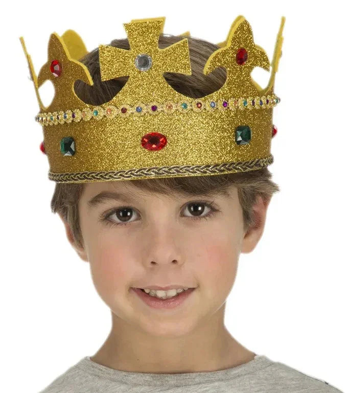 Corona de Rey Mago Dorada Infantil Reyes Magos y Pajes Viving