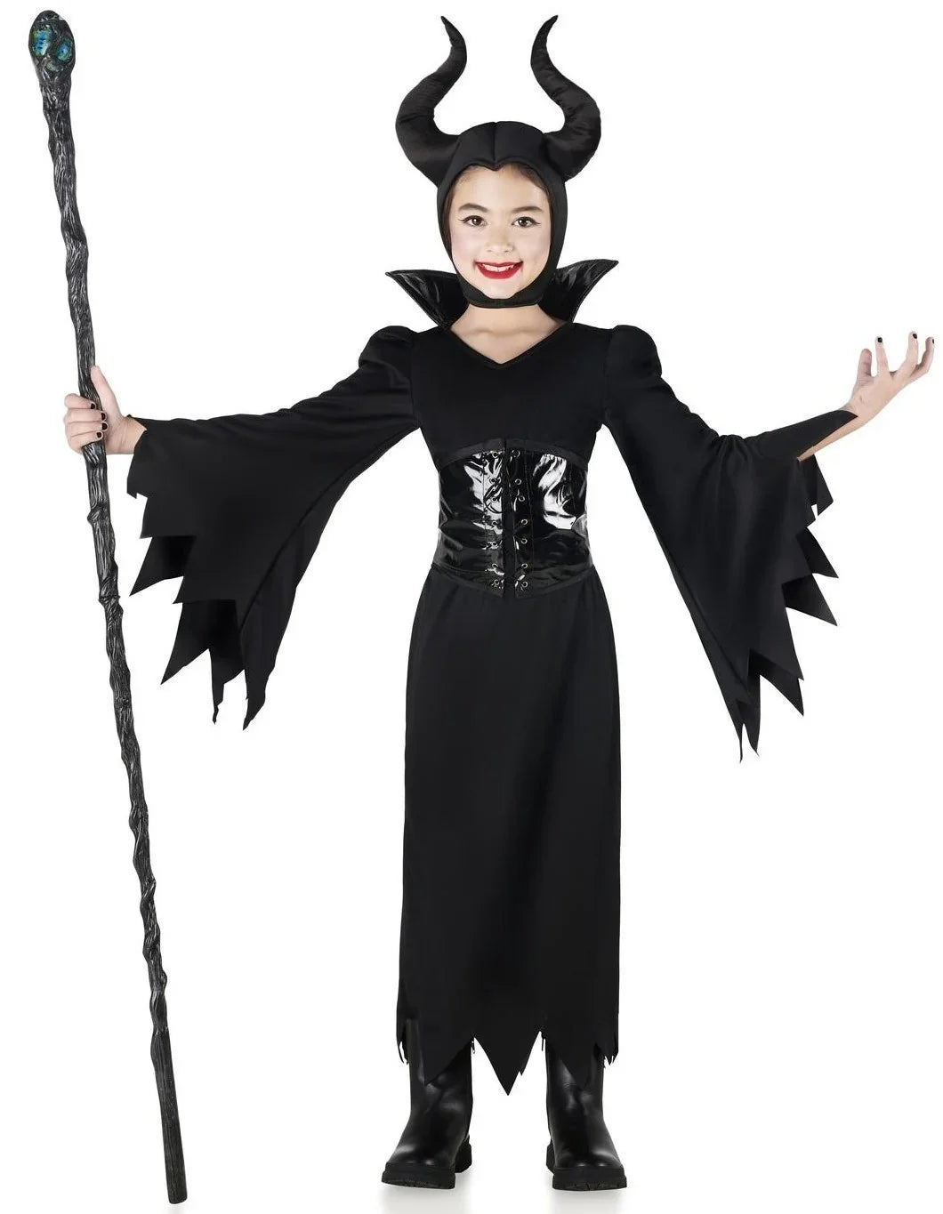 Disfraz de Maléfica Negro para Niña Maléfica Kimokawaii