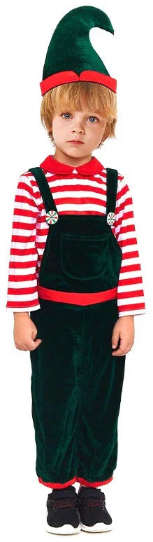 Disfraz de Elfo Navideño con Peto para Niño Elfos Navideños Partilandia