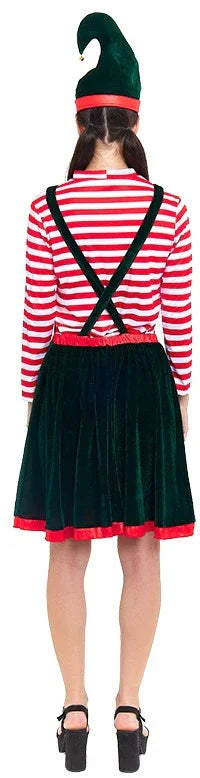 Disfraz de Elfa Navideña con Peto para Mujer Elfos Navideños Partilandia