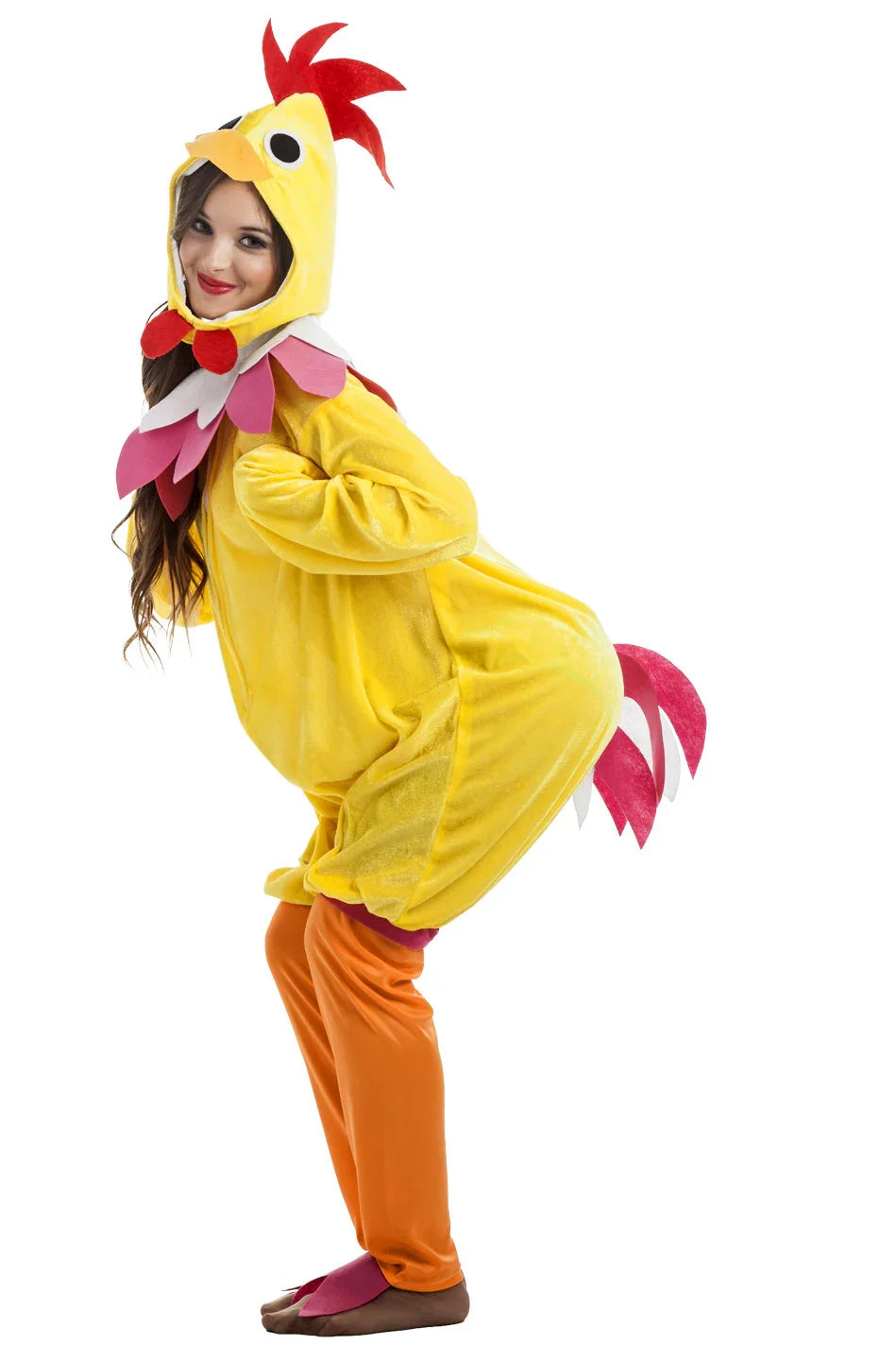 Disfraz de Gallina con Cuello para Mujer Pollo y Gallina Kimokawaii