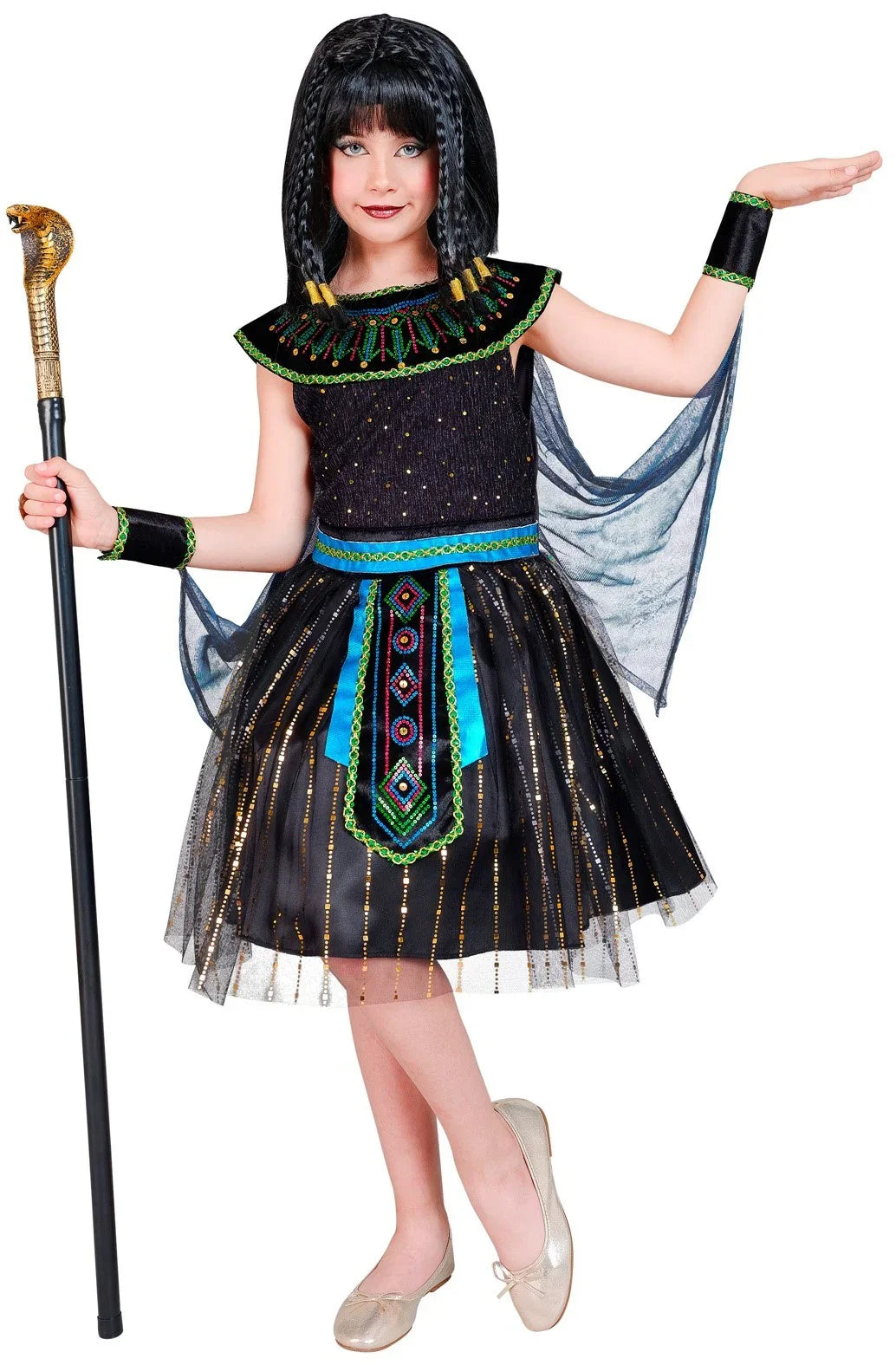 Disfraz de Faraona Egipcia Elegante para Niña Egipcios Infantiles Widmann