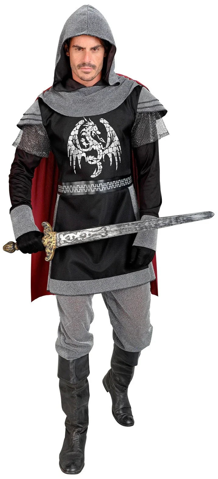 Disfraz de Caballero Medieval Oscuro para Hombre Caballeros y Cruzados Medievales Widmann