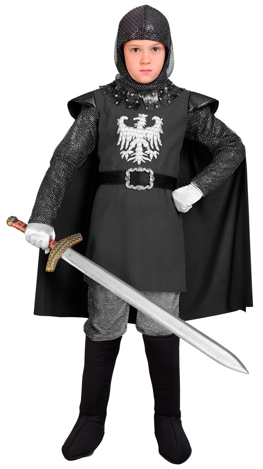 Disfraz de Caballero Medieval Negro para Niño Caballeros y Cruzados Medievales Widmann