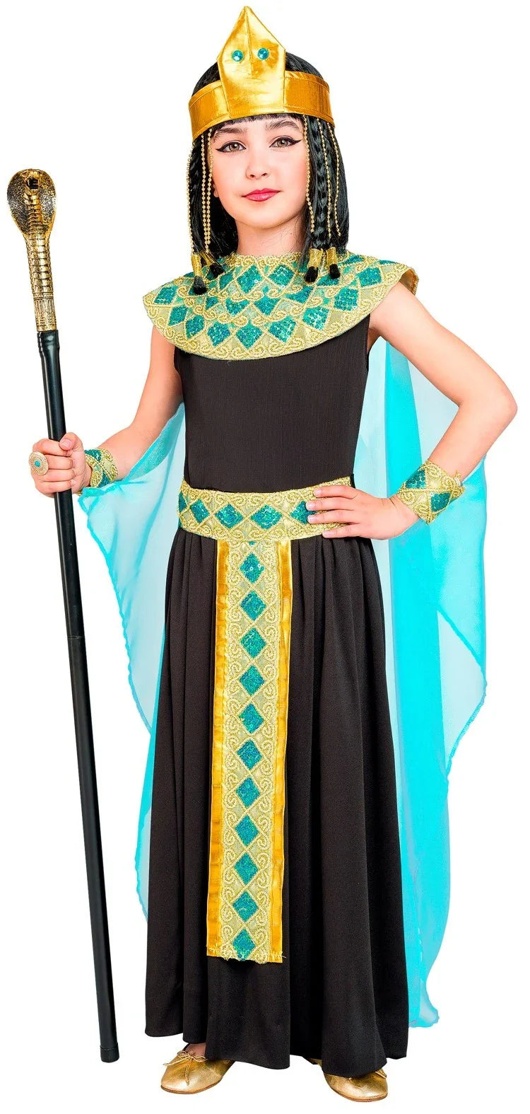 Disfraz de Egipcia Cleopatra Negro para Niña Egipcios Infantiles Widmann