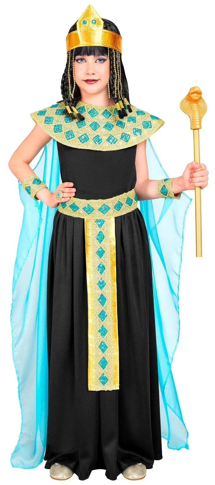 Disfraz de Egipcia Cleopatra Negro para Niña Egipcios Infantiles Widmann