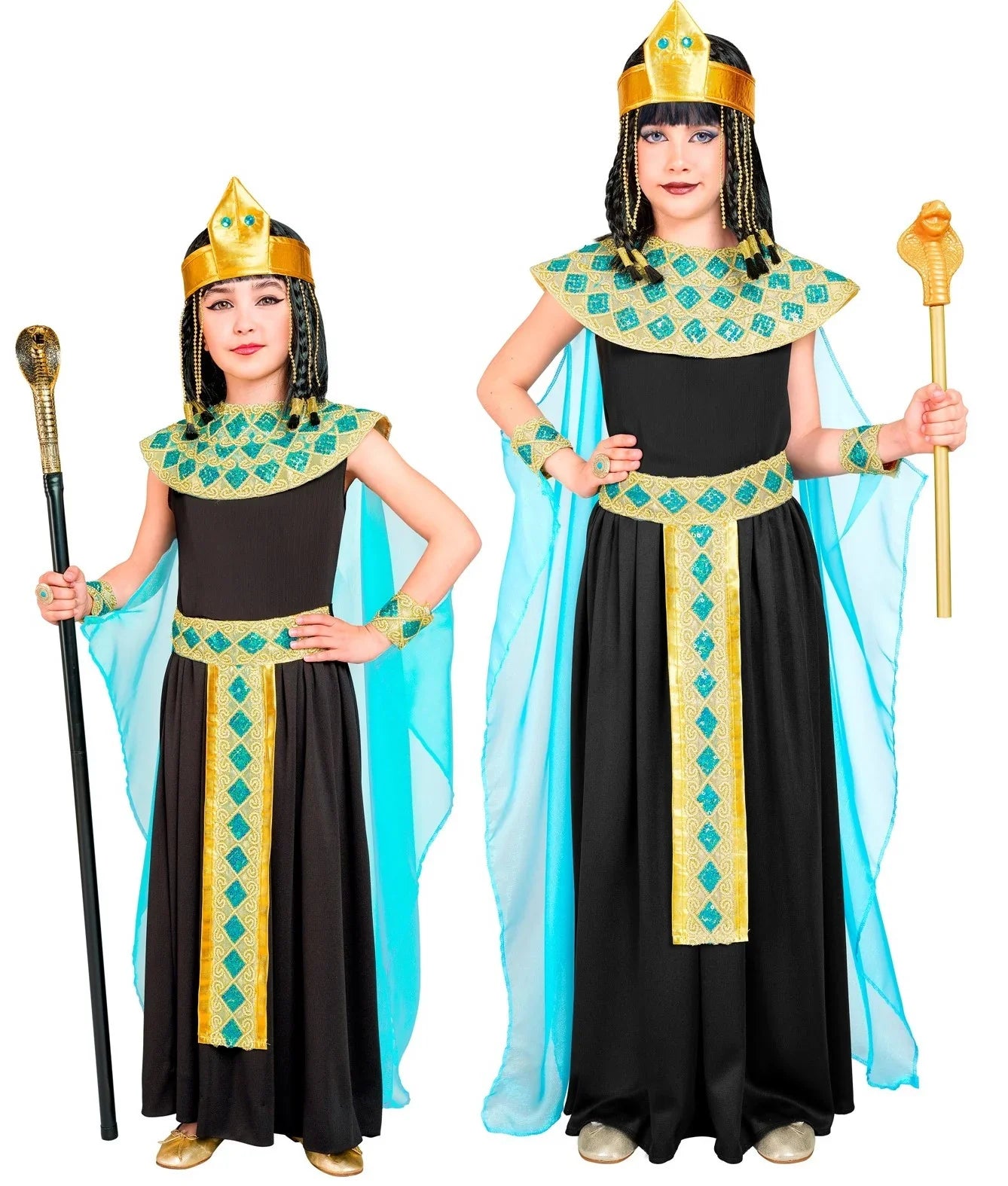 Disfraz de Egipcia Cleopatra Negro para Niña Egipcios Infantiles Widmann