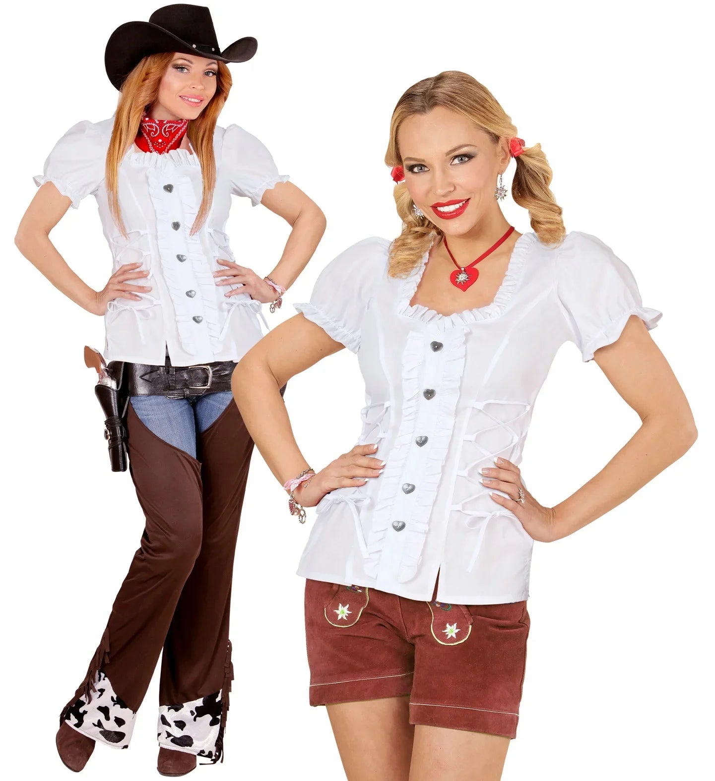 Camisa de Tirolesa Blanca para Mujer Camisas Tirolesas y de Oktoberfest Widmann