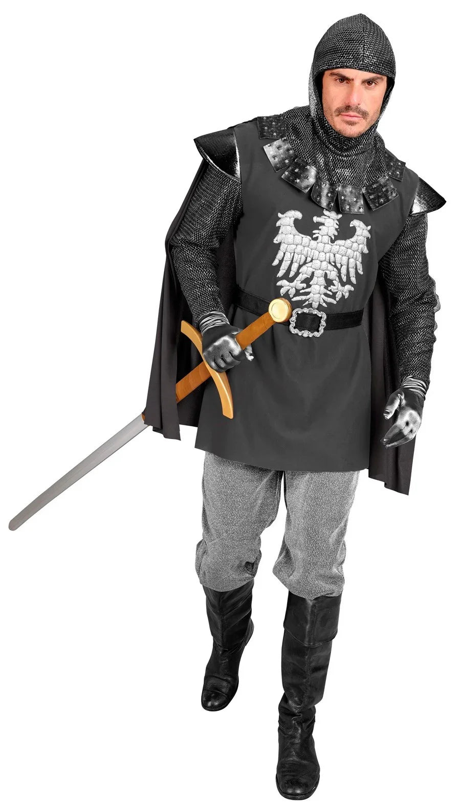 Disfraz de Caballero Medieval Negro para Adulto Caballeros y Cruzados Medievales Widmann