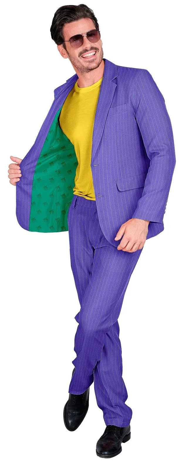 Traje de Joker Morado con Rayas para Hombre Joker Widmann