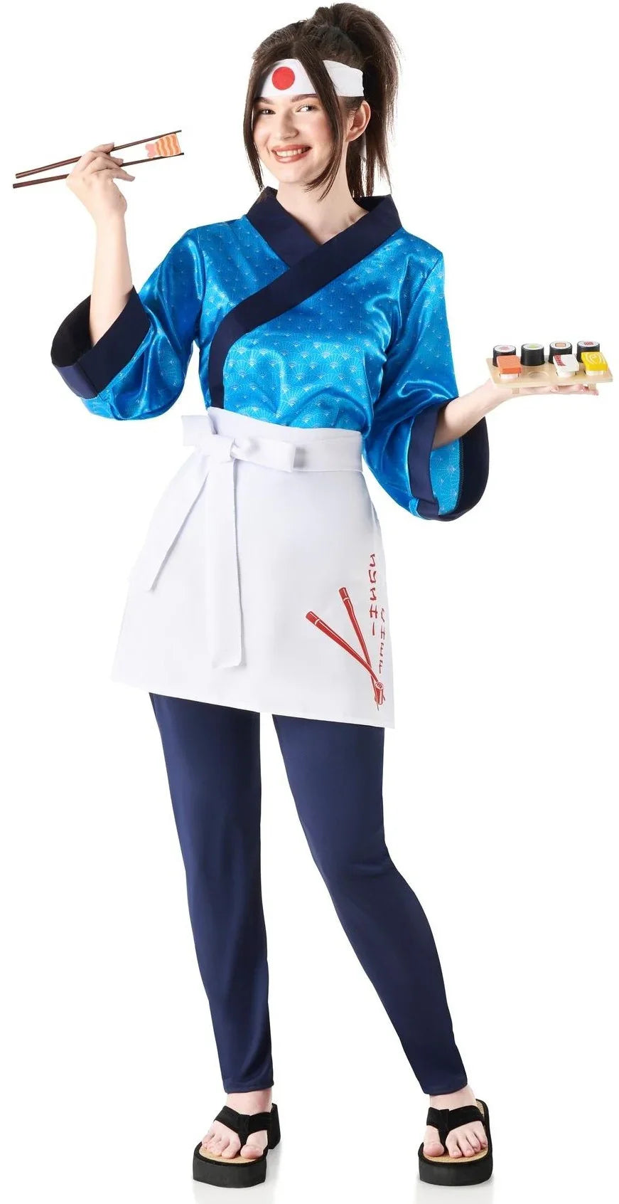 Disfraz de Cocinera Japonesa de Sushi para Mujer Cocineros Kimokawaii